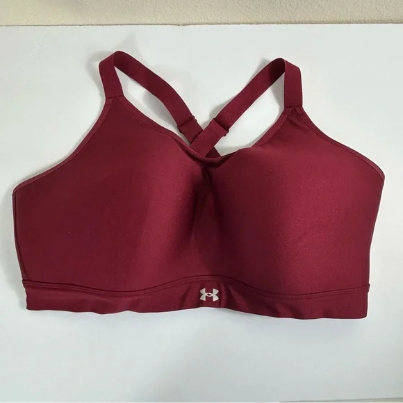 Under Armour Women’s Continuum High Sports Nebula Burgundy Bra, Plus Size 3X - Picture 3 of 8